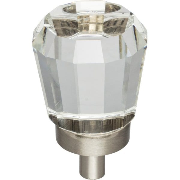 Jeffrey Alexander 1" Overall Length Satin Nickel Faceted Glass Harlow Cabinet Knob G150SN - main